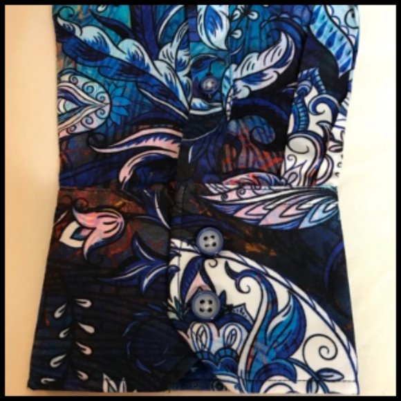 Robert Graham Blue and Brown Paisley Dress Shirt - Picture 7 of 15